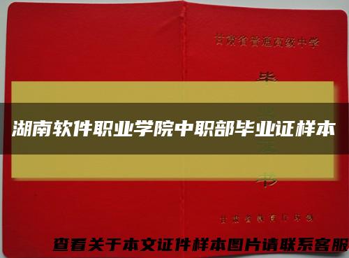 湖南软件职业学院中职部毕业证样本缩略图