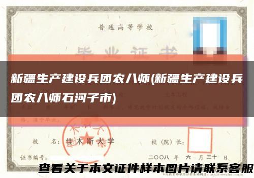 新疆生产建设兵团农八师(新疆生产建设兵团农八师石河子市)缩略图