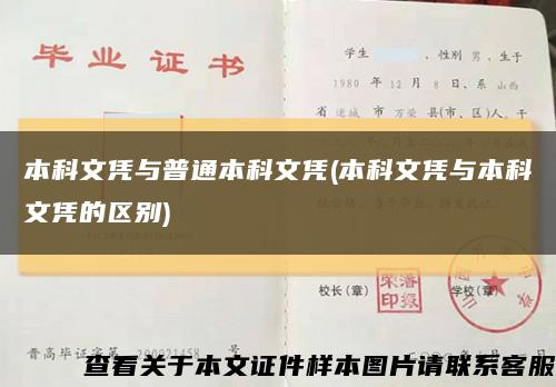本科文凭与普通本科文凭(本科文凭与本科文凭的区别)缩略图