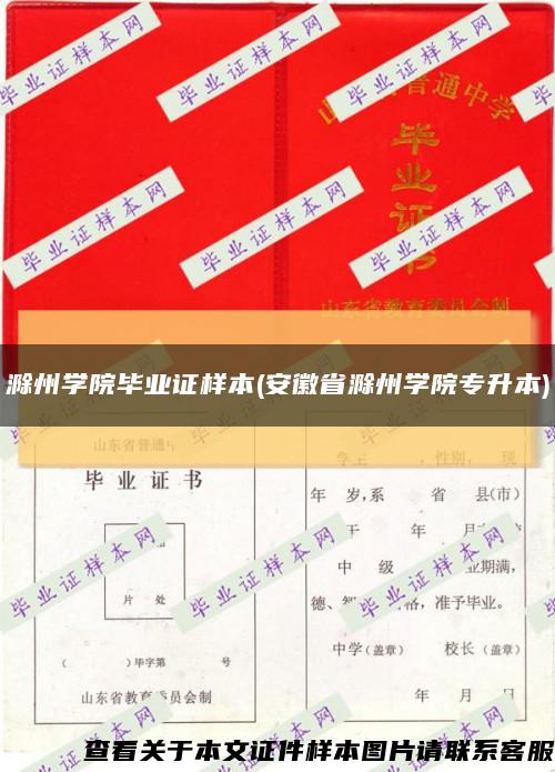 滁州学院毕业证样本(安徽省滁州学院专升本)缩略图