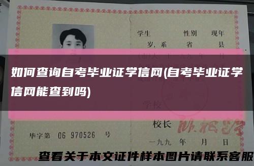 如何查询自考毕业证学信网(自考毕业证学信网能查到吗)缩略图
