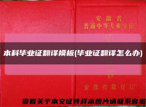 本科毕业证翻译模板(毕业证翻译怎么办)缩略图