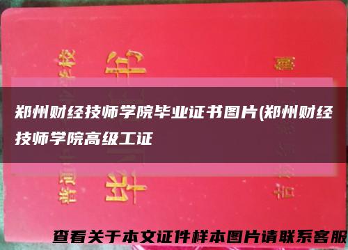 郑州财经技师学院毕业证书图片(郑州财经技师学院高级工证缩略图