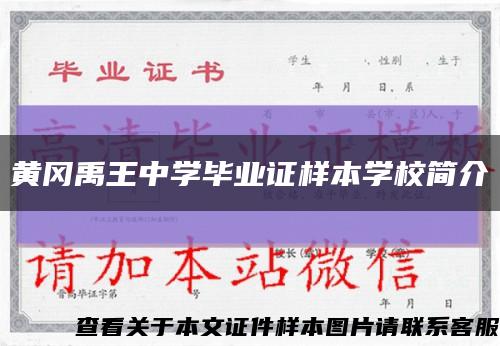 黄冈禹王中学毕业证样本学校简介缩略图