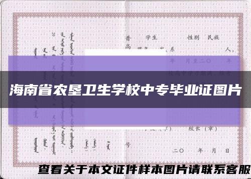 海南省农垦卫生学校中专毕业证图片缩略图