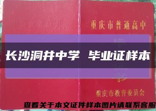 长沙洞井中学 毕业证样本缩略图