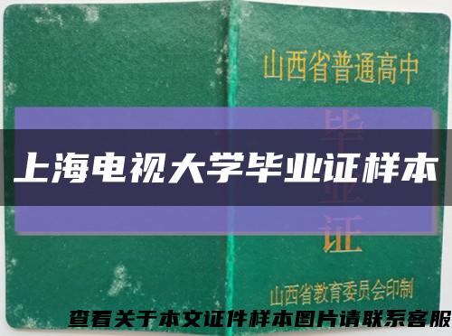上海电视大学毕业证样本缩略图