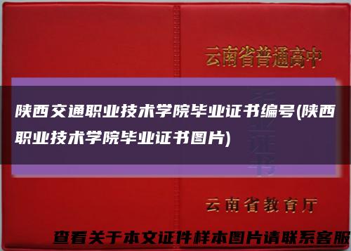 陕西交通职业技术学院毕业证书编号(陕西职业技术学院毕业证书图片)缩略图