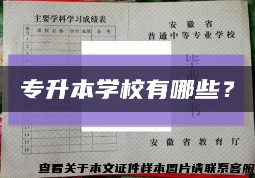 专升本学校有哪些？缩略图