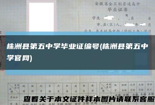 株洲县第五中学毕业证编号(株洲县第五中学官网)缩略图