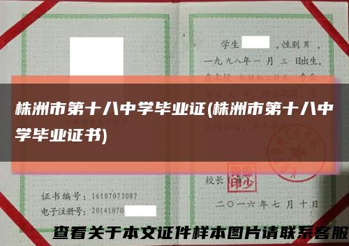 株洲市第十八中学毕业证(株洲市第十八中学毕业证书)缩略图