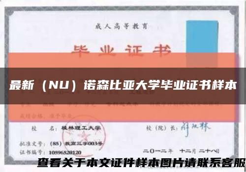 最新（NU）诺森比亚大学毕业证书样本缩略图