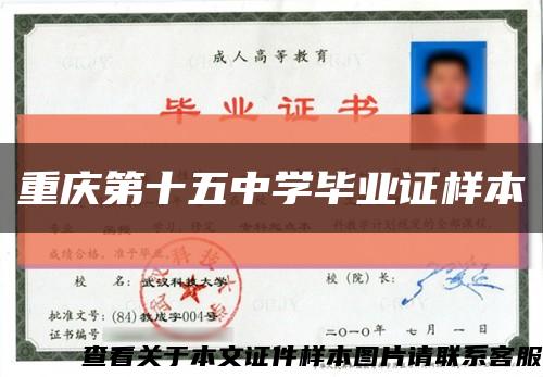 重庆第十五中学毕业证样本缩略图