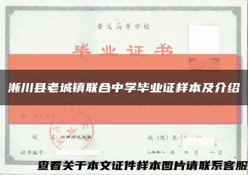 淅川县老城镇联合中学毕业证样本及介绍缩略图