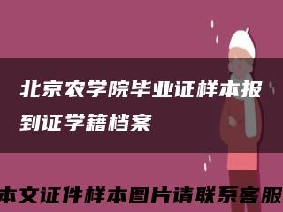 北京农学院毕业证样本报到证学籍档案缩略图