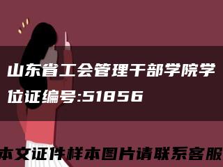 山东省工会管理干部学院学位证编号:51856缩略图