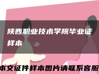 陕西职业技术学院毕业证样本缩略图