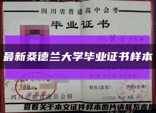 最新桑德兰大学毕业证书样本缩略图