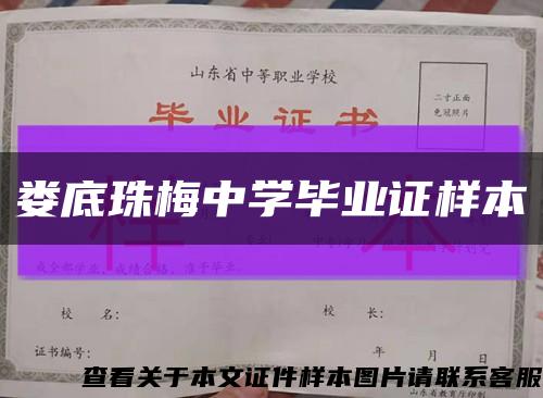 娄底珠梅中学毕业证样本缩略图