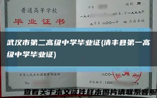 武汉市第二高级中学毕业证(清丰县第一高级中学毕业证)缩略图