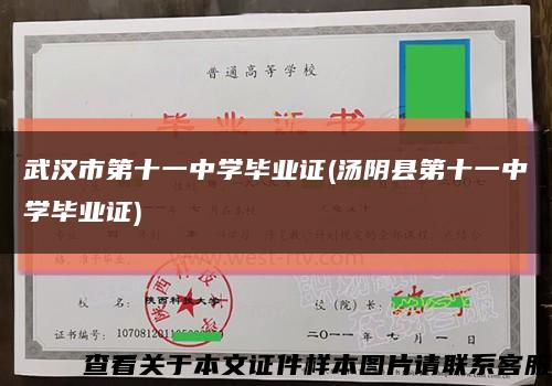 武汉市第十一中学毕业证(汤阴县第十一中学毕业证)缩略图
