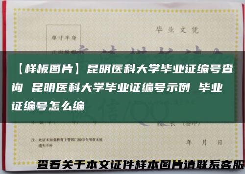 【样板图片】昆明医科大学毕业证编号查询 昆明医科大学毕业证编号示例 毕业证编号怎么编缩略图