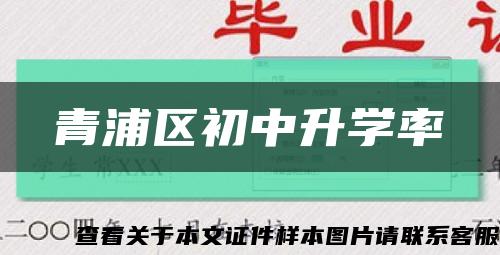 青浦区初中升学率缩略图