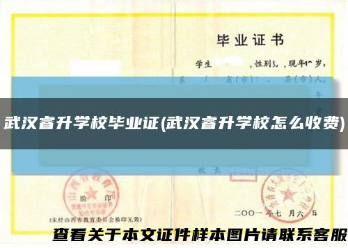 武汉睿升学校毕业证(武汉睿升学校怎么收费)缩略图