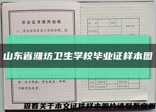 山东省潍坊卫生学校毕业证样本图缩略图