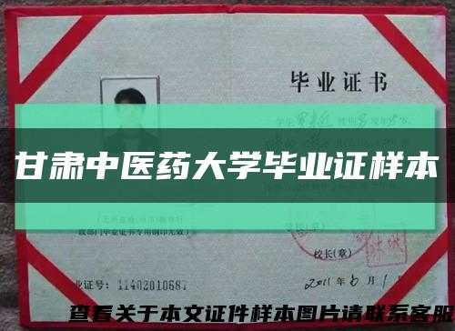 甘肃中医药大学毕业证样本缩略图