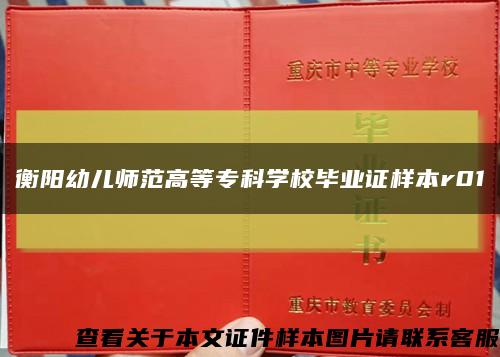衡阳幼儿师范高等专科学校毕业证样本r01缩略图