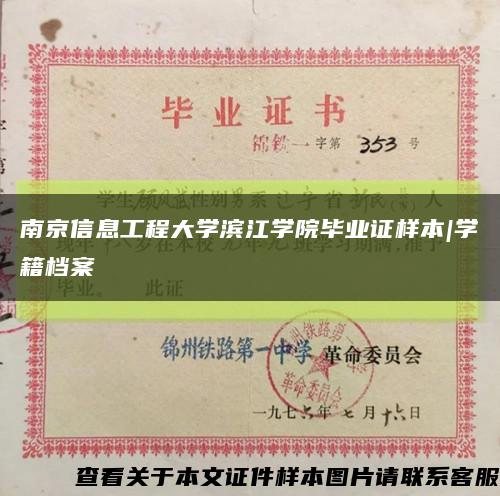 南京信息工程大学滨江学院毕业证样本|学籍档案缩略图
