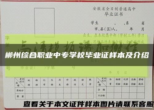 郴州综合职业中专学校毕业证样本及介绍缩略图