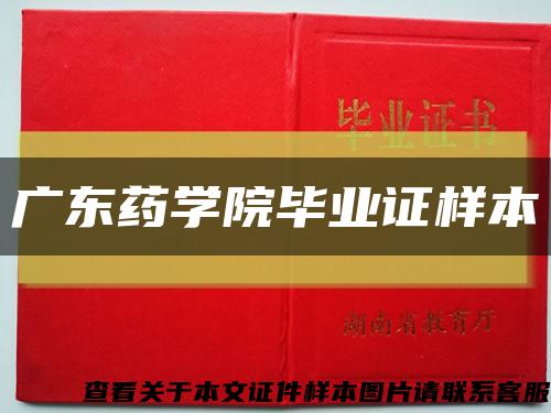 广东药学院毕业证样本缩略图