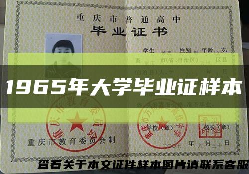 1965年大学毕业证样本缩略图