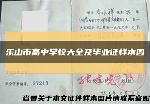 乐山市高中学校大全及毕业证样本图缩略图