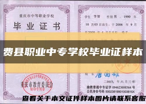 费县职业中专学校毕业证样本缩略图