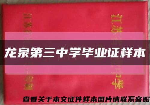 龙泉第三中学毕业证样本缩略图