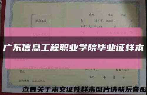 广东信息工程职业学院毕业证样本缩略图