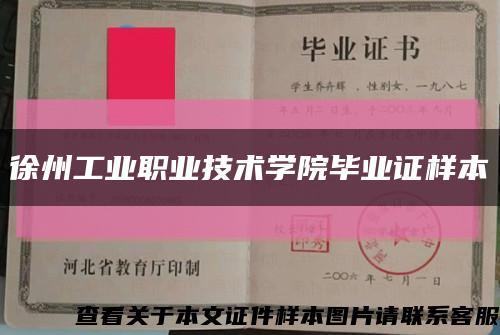 徐州工业职业技术学院毕业证样本缩略图
