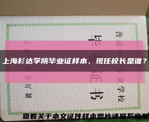 上海杉达学院毕业证样本、现任校长是谁？缩略图