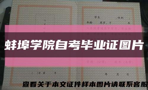 蚌埠学院自考毕业证图片缩略图