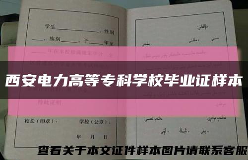 西安电力高等专科学校毕业证样本缩略图