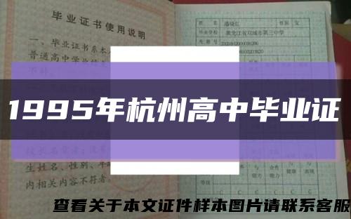 1995年杭州高中毕业证缩略图