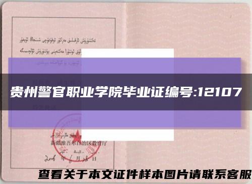 贵州警官职业学院毕业证编号:12107缩略图