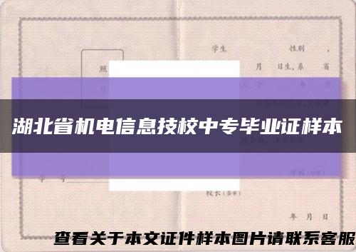 湖北省机电信息技校中专毕业证样本缩略图
