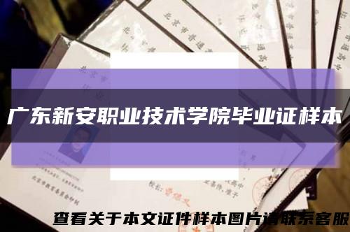 广东新安职业技术学院毕业证样本缩略图