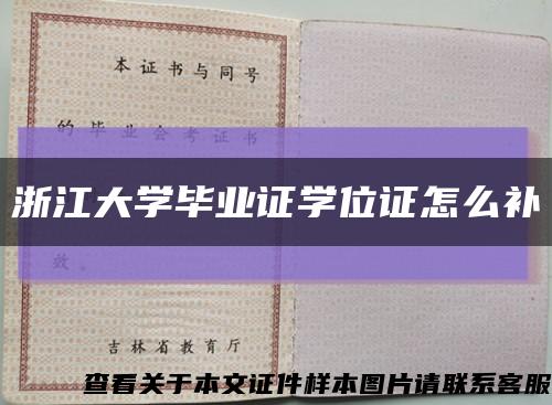 浙江大学毕业证学位证怎么补缩略图