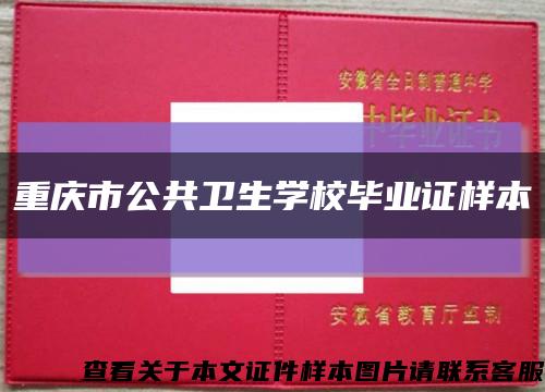 重庆市公共卫生学校毕业证样本缩略图