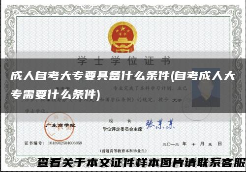 成人自考大专要具备什么条件(自考成人大专需要什么条件)缩略图